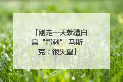 刚走一天就遭白宫“背刺” 马斯克：很失望