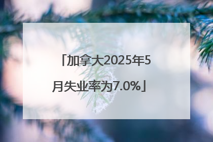 加拿大2025年5月失业率为7.0%