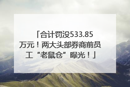 合计罚没533.85万元！两大头部券商前员工“老鼠仓”曝光！