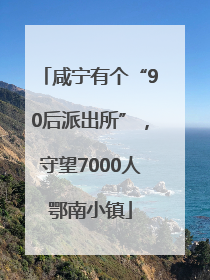 咸宁有个“90后派出所”，守望7000人鄂南小镇