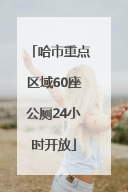 哈市重点区域60座公厕24小时开放