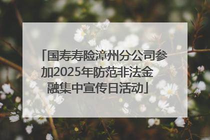 国寿寿险漳州分公司参加2025年防范非法金融集中宣传日活动