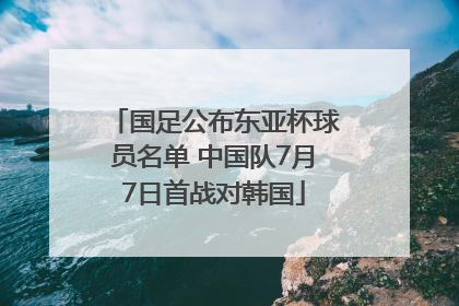 国足公布东亚杯球员名单 中国队7月7日首战对韩国