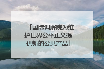 国际调解院为维护世界公平正义提供新的公共产品