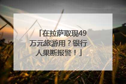 在拉萨取现49万元旅游用？银行人果断报警！