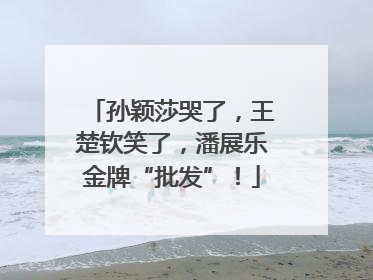 孙颖莎哭了，王楚钦笑了，潘展乐金牌“批发”！
