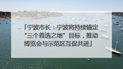 宁波市长：宁波将持续锚定“三个首选之地”目标，推动博览会与示范区互促共进