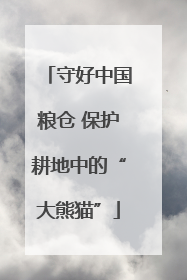 守好中国粮仓 保护耕地中的“大熊猫”
