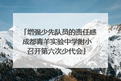 增强少先队员的责任感 成都青羊实验中学附小召开第六次少代会