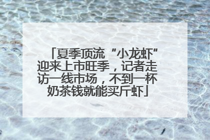 夏季顶流“小龙虾”迎来上市旺季，记者走访一线市场，不到一杯奶茶钱就能买斤虾
