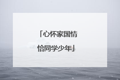 心怀家国情 恰同学少年
