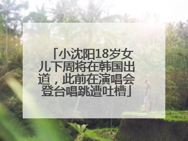 小沈阳18岁女儿下周将在韩国出道，此前在演唱会登台唱跳遭吐槽