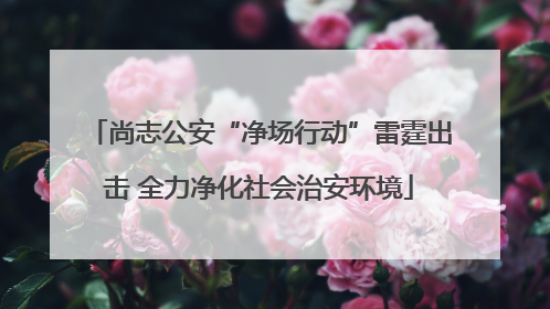 尚志公安“净场行动”雷霆出击 全力净化社会治安环境