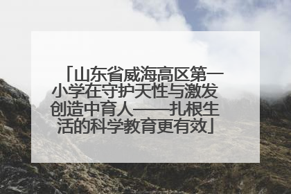 山东省威海高区第一小学在守护天性与激发创造中育人——扎根生活的科学教育更有效