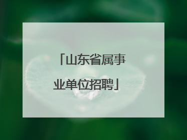 山东省属事业单位招聘