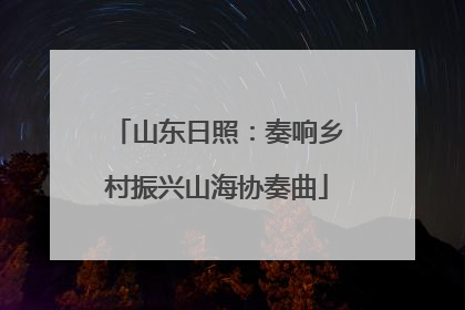 山东日照：奏响乡村振兴山海协奏曲