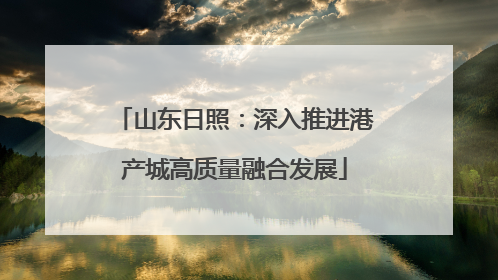 山东日照：深入推进港产城高质量融合发展