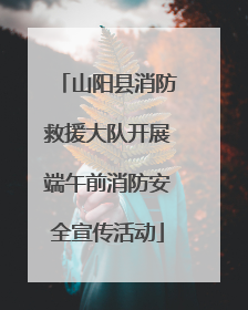 山阳县消防救援大队开展端午前消防安全宣传活动