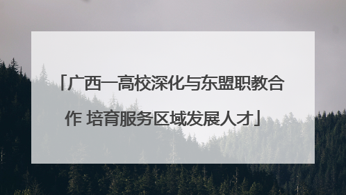 广西一高校深化与东盟职教合作 培育服务区域发展人才