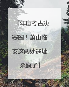 年度考古决赛圈！萧山临安这两处遗址杀疯了