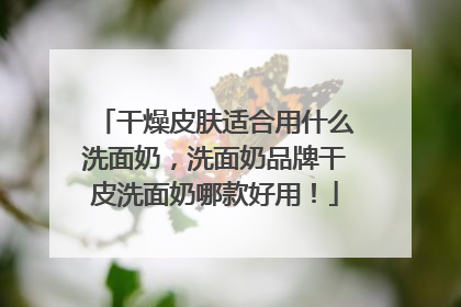 干燥皮肤适合用什么洗面奶，洗面奶品牌干皮洗面奶哪款好用！