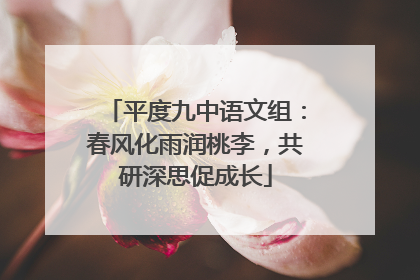 平度九中语文组：春风化雨润桃李，共研深思促成长