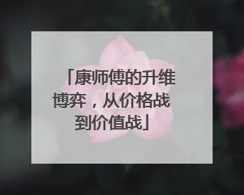 康师傅的升维博弈，从价格战到价值战