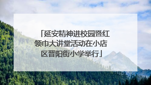 延安精神进校园暨红领巾大讲堂活动在小店区晋阳街小学举行