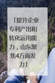 提升企业专利产出和转化运用能力，山东聚焦4方面发力