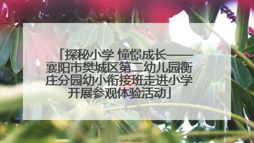 探秘小学 憧憬成长——襄阳市樊城区第二幼儿园衡庄分园幼小衔接班走进小学开展参观体验活动