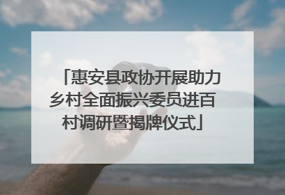 惠安县政协开展助力乡村全面振兴委员进百村调研暨揭牌仪式