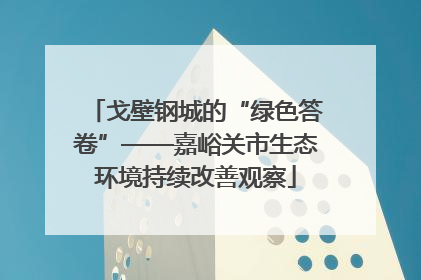 戈壁钢城的“绿色答卷”——嘉峪关市生态环境持续改善观察