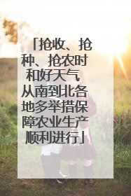 抢收、抢种、抢农时和好天气 从南到北各地多举措保障农业生产顺利进行