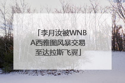 李月汝被WNBA西雅图风暴交易至达拉斯飞翼