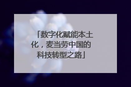 数字化赋能本土化，麦当劳中国的科技转型之路