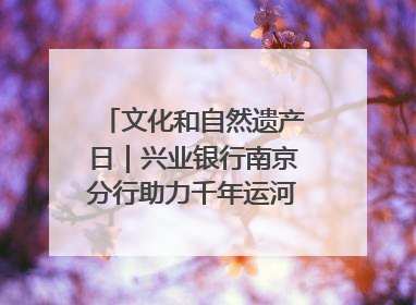 文化和自然遗产日｜兴业银行南京分行助力千年运河焕新出彩