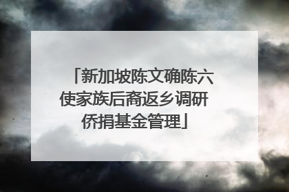 新加坡陈文确陈六使家族后裔返乡调研侨捐基金管理
