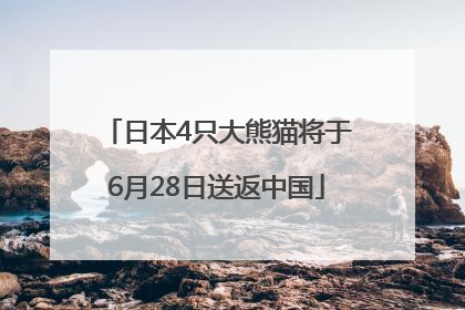 日本4只大熊猫将于6月28日送返中国