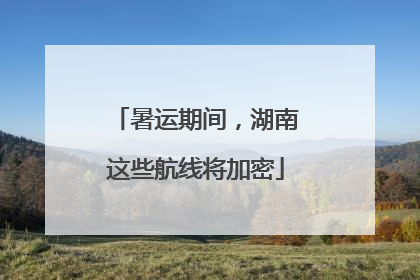 暑运期间，湖南这些航线将加密
