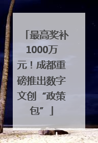 最高奖补1000万元！成都重磅推出数字文创“政策包”