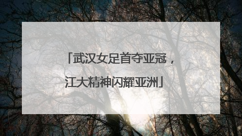 武汉女足首夺亚冠，江大精神闪耀亚洲