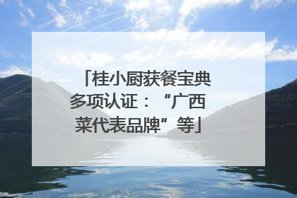 桂小厨获餐宝典多项认证：“广西菜代表品牌”等