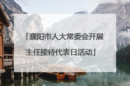 濮阳市人大常委会开展主任接待代表日活动