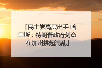 民主党高层出手 哈里斯：特朗普政府刻意在加州挑起混乱