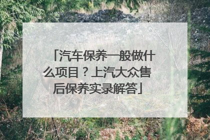 汽车保养一般做什么项目？上汽大众售后保养实录解答