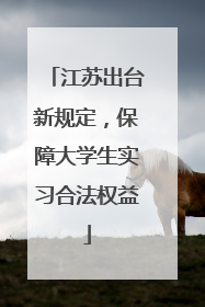 江苏出台新规定，保障大学生实习合法权益