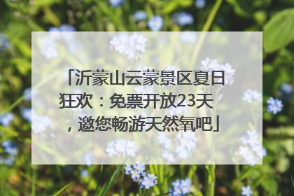 沂蒙山云蒙景区夏日狂欢：免票开放23天，邀您畅游天然氧吧