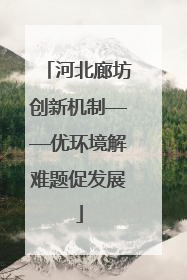河北廊坊创新机制——优环境解难题促发展