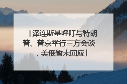 泽连斯基呼吁与特朗普、普京举行三方会谈，美俄暂未回应