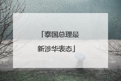 泰国总理最新涉华表态